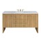 James Martin Vanities Hudson 60in Single Vanity, Light Natural Oak w/ 3 CM Carrara Marble Top 435-V60S-LNO-3CAR - alternate 1